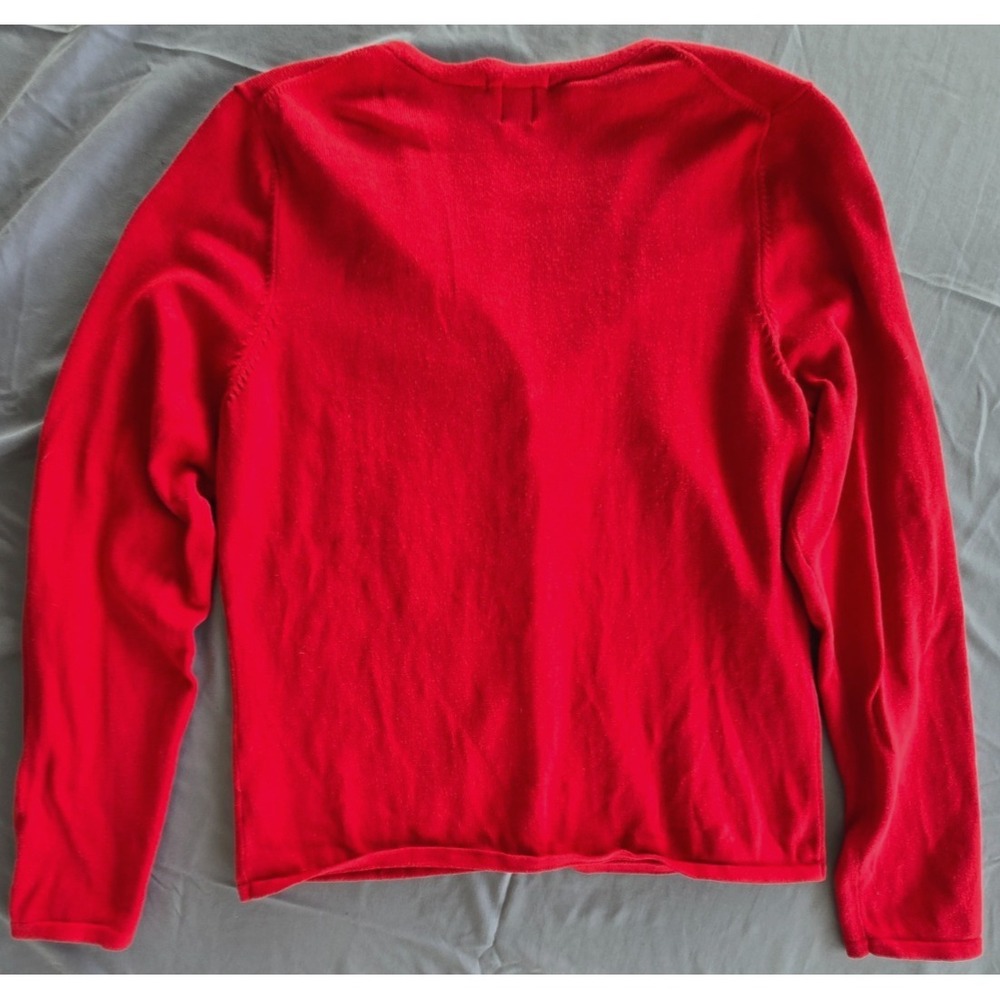 Vintage GAP Stretch Red Cardigan Sweater Soft Women L Y2K Preppy Quiet Luxury - Picture 4 of 16